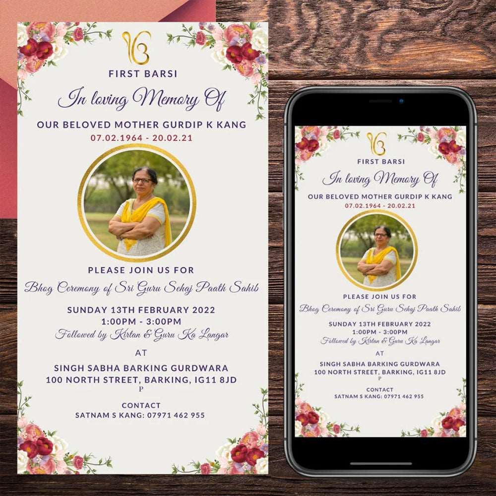 First Barsi Part Invitation - Sikh Religious Digital Invitation First Barsi Part Invitation - Sikh Religious Digital Invitation