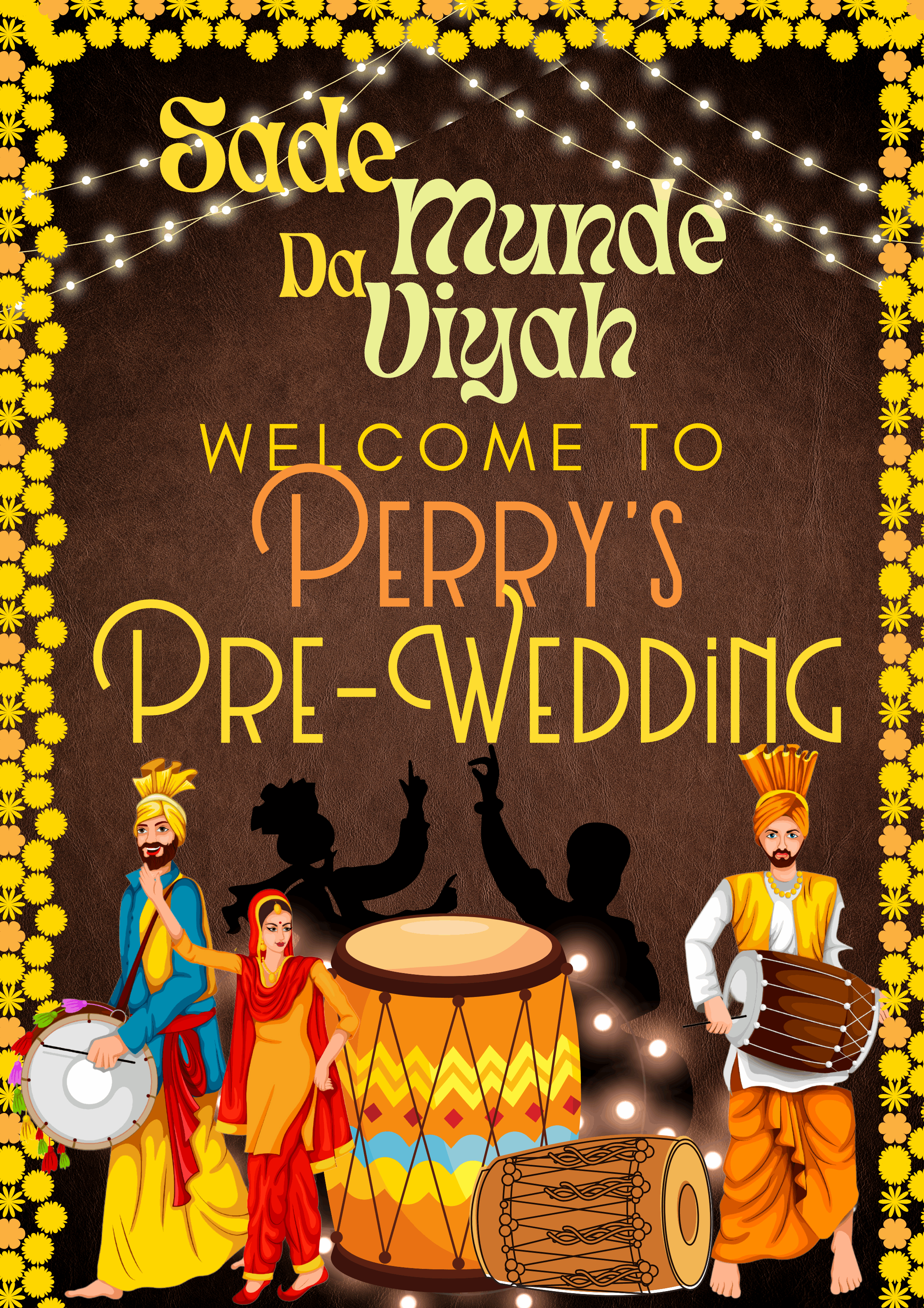 Sade Munde Da Viyah, Punjabi Wedding Welcome Sign, Printed Sade Munde Da Viyah, Punjabi Wedding Welcome Sign, Printed