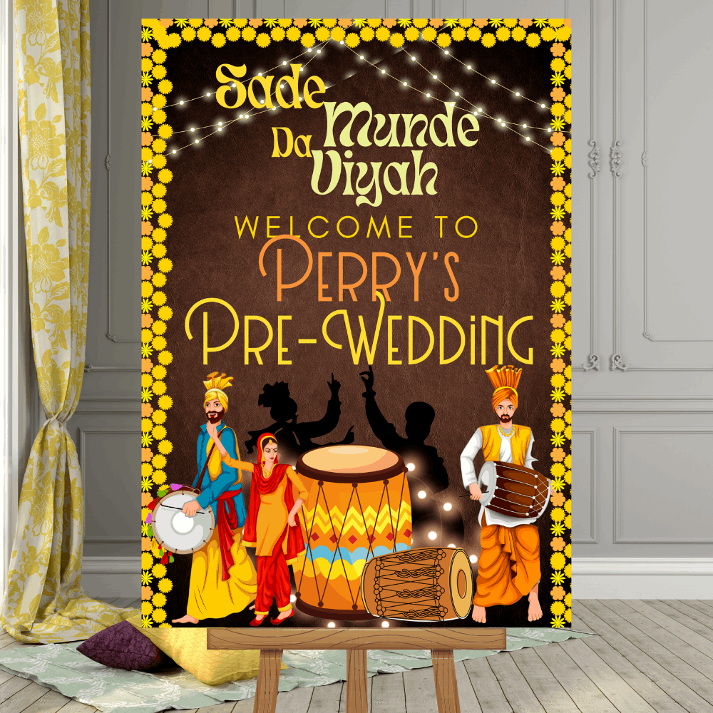 Sade Munde Da Viyah, Punjabi Wedding Welcome Sign, Digital Sade Munde Da Viyah, Punjabi Wedding Welcome Sign, Digital