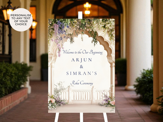 Elegant Roka Welcome Sign - Printed