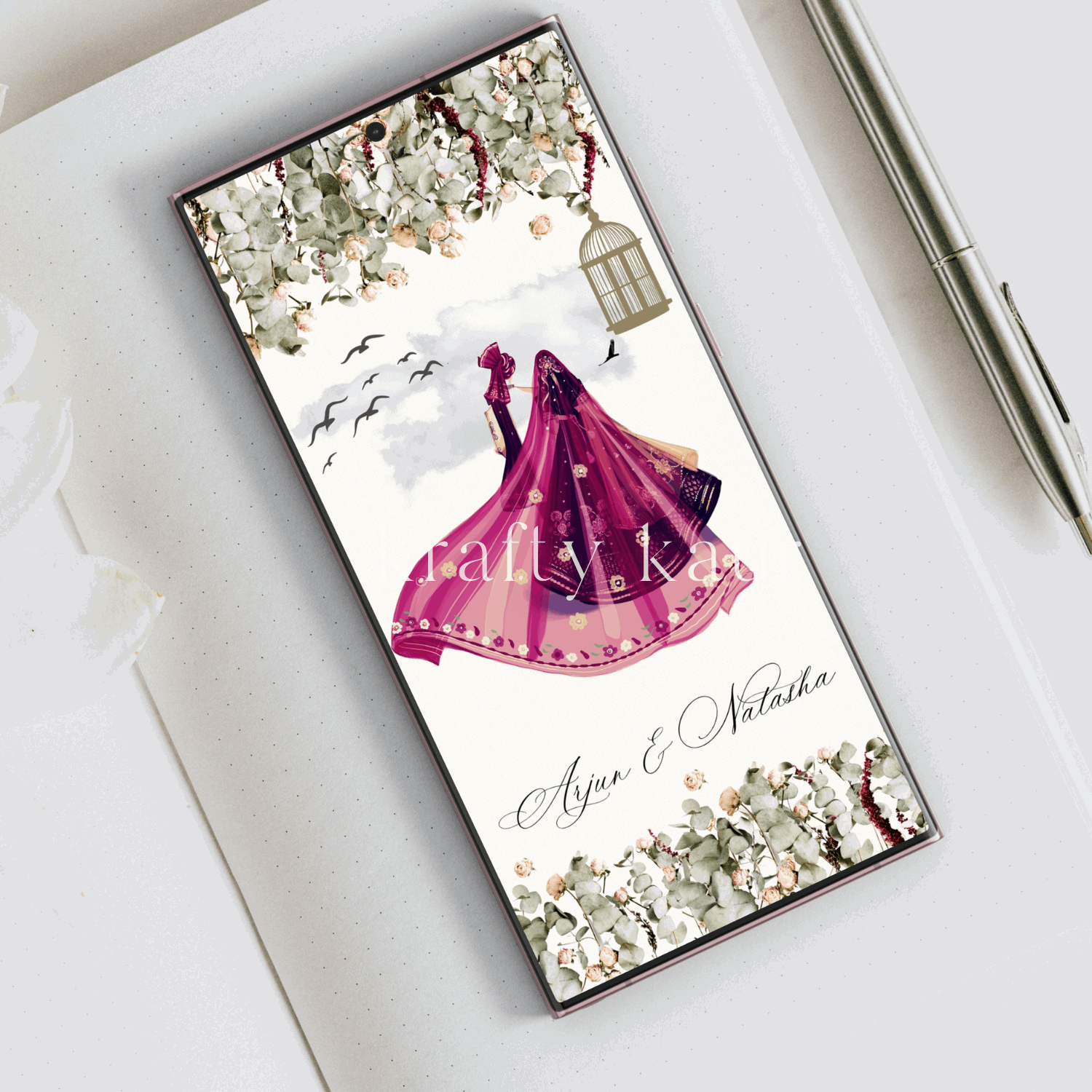 Dulhan & Dulha Elegance: Modern Indian Wedding E-Invitation Dulhan & Dulha Elegance: Modern Indian Wedding E-Invitation