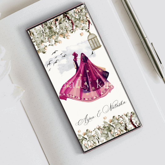 Dulhan & Dulha Elegance: Modern Indian Wedding E-Invitation