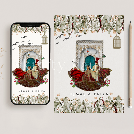 Indian Traditions Reimagined: Contemporary E-Wedding Invite