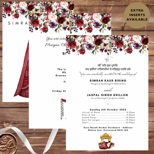 Sikh Digital Wedding Invitation for Anand Karaj and Maiyan