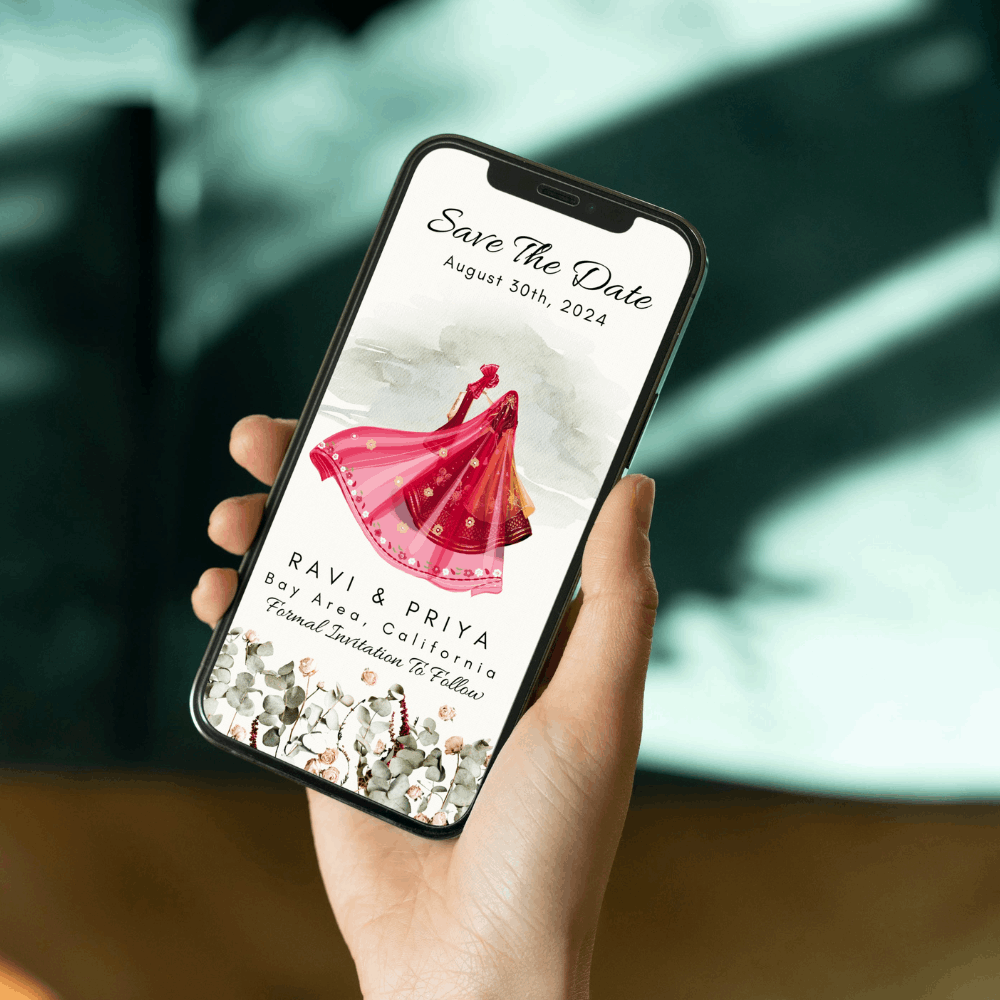Indian Wedding Save The Date | Digital Indian Wedding Save The Date | Digital