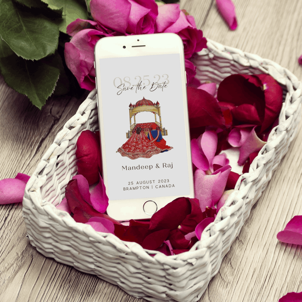 Indian Wedding Save The Date | Digital Indian Wedding Save The Date | Digital
