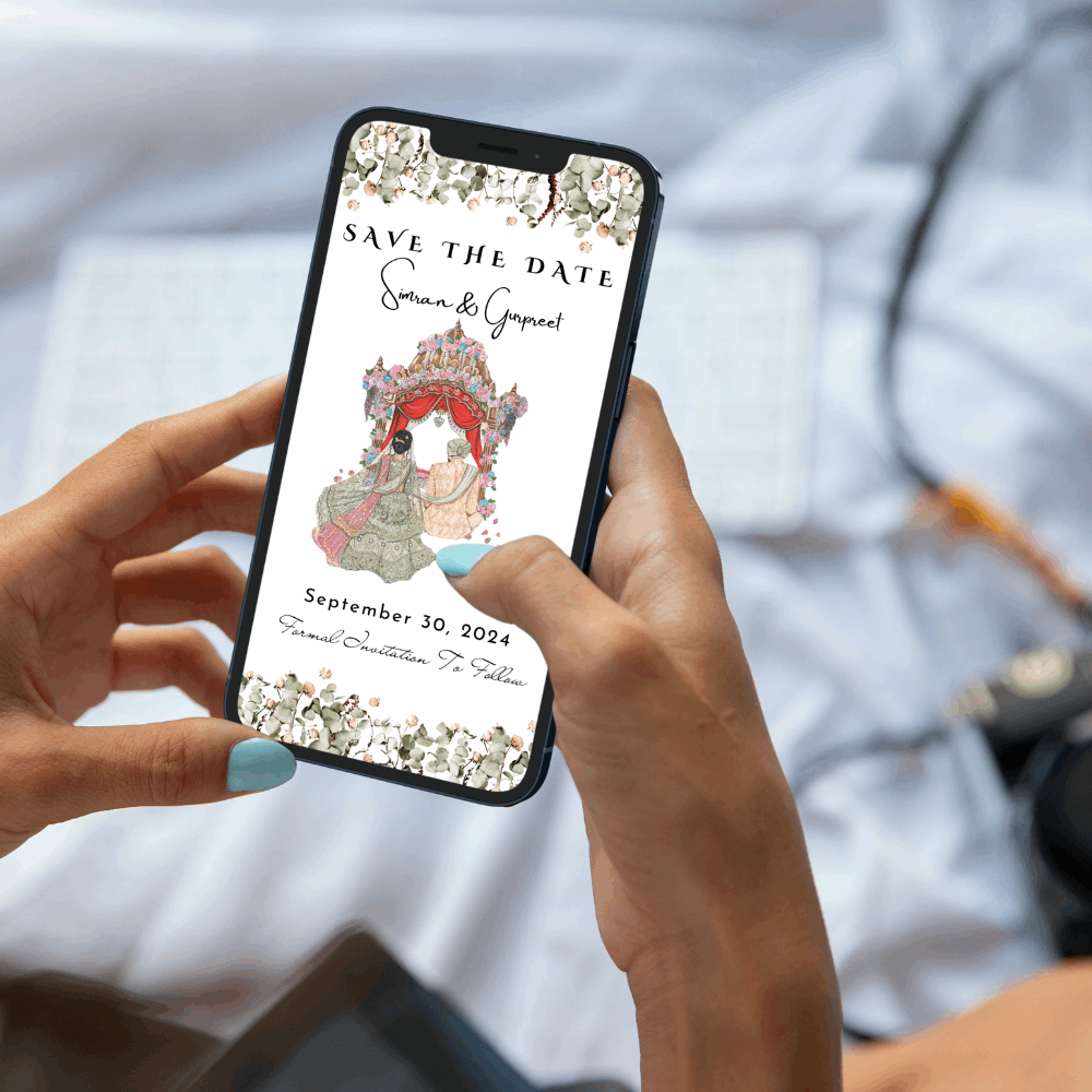 Sikh Wedding Save The Date | Digital Sikh Wedding Save The Date | Digital