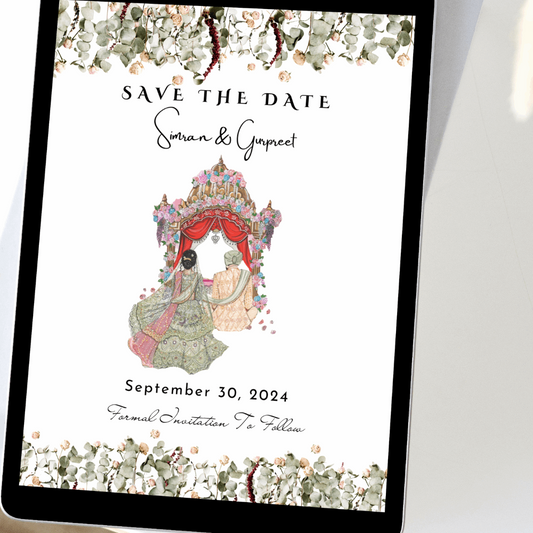 Sikh Wedding Save The Date | Digital