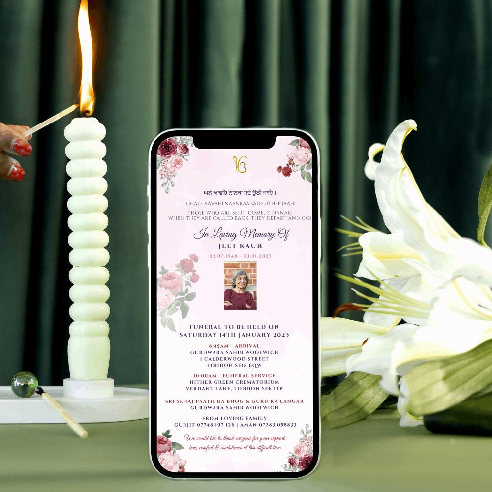 Funeral Program - Sikh Religious Digital Invitation Funeral Program - Sikh Religious Digital Invitation