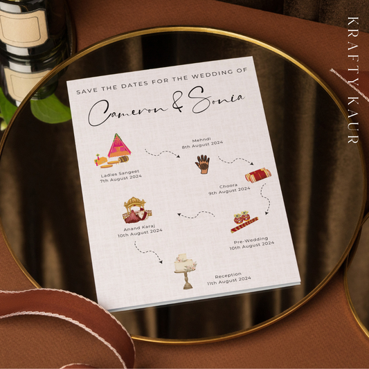 Sikh Soirée: Digital Sikh Wedding Save The Dates Timeline