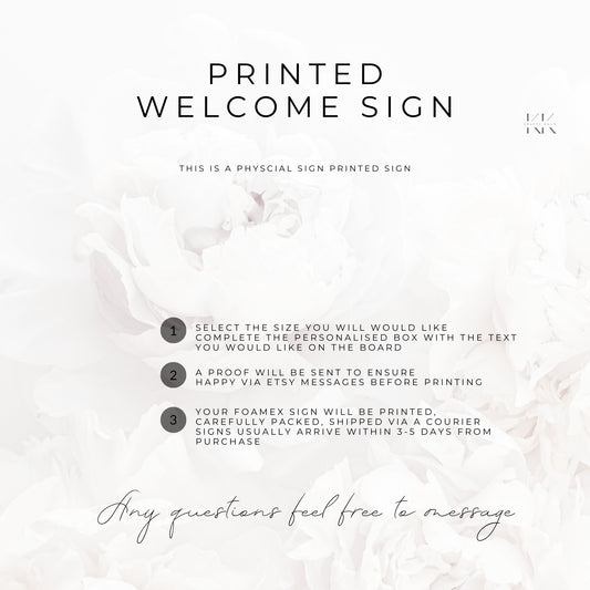 Indian Wedding Welcome Sign with Regal Themed Peacock | Hindu Wedding Signs | Printed on Foamex