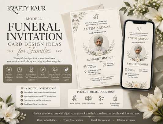 Modern Funeral Invitation Card Design Ideas for Families