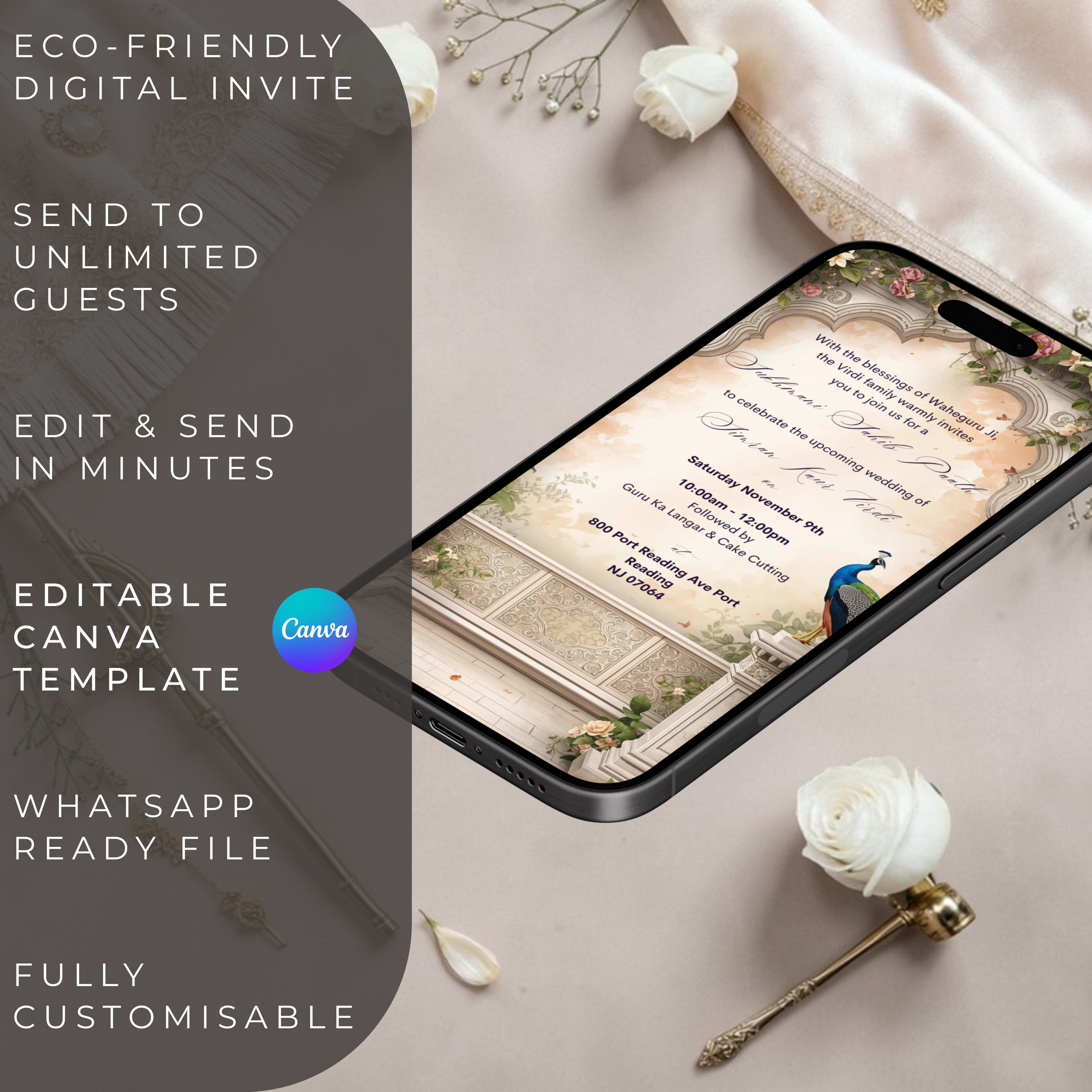 digital gurdwara wedding invitation