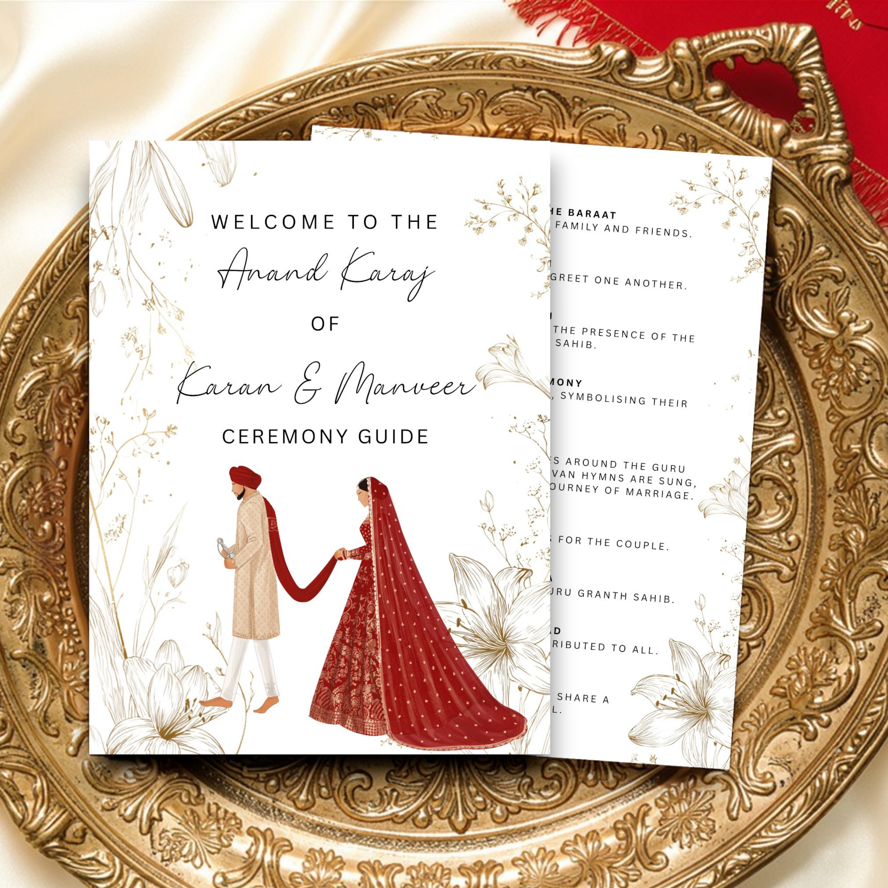 Anand Karaj ceremony guide Sikh wedding program A5