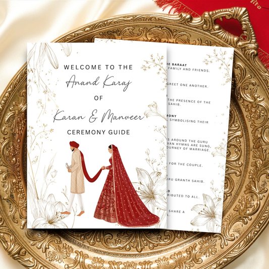 Anand Karaj ceremony guide Sikh wedding program A5