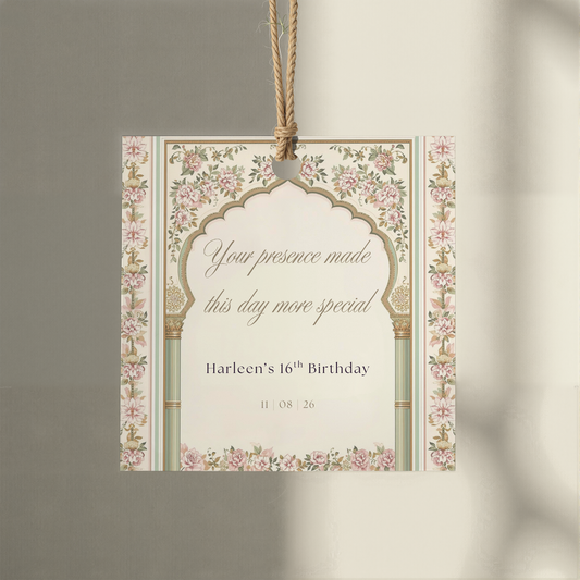 Arch Floral Mithai Box Sticker, Digital, Print Your Own