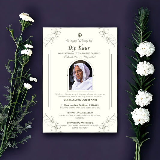 Funeral Program - Sikh Religious Digital Invitation