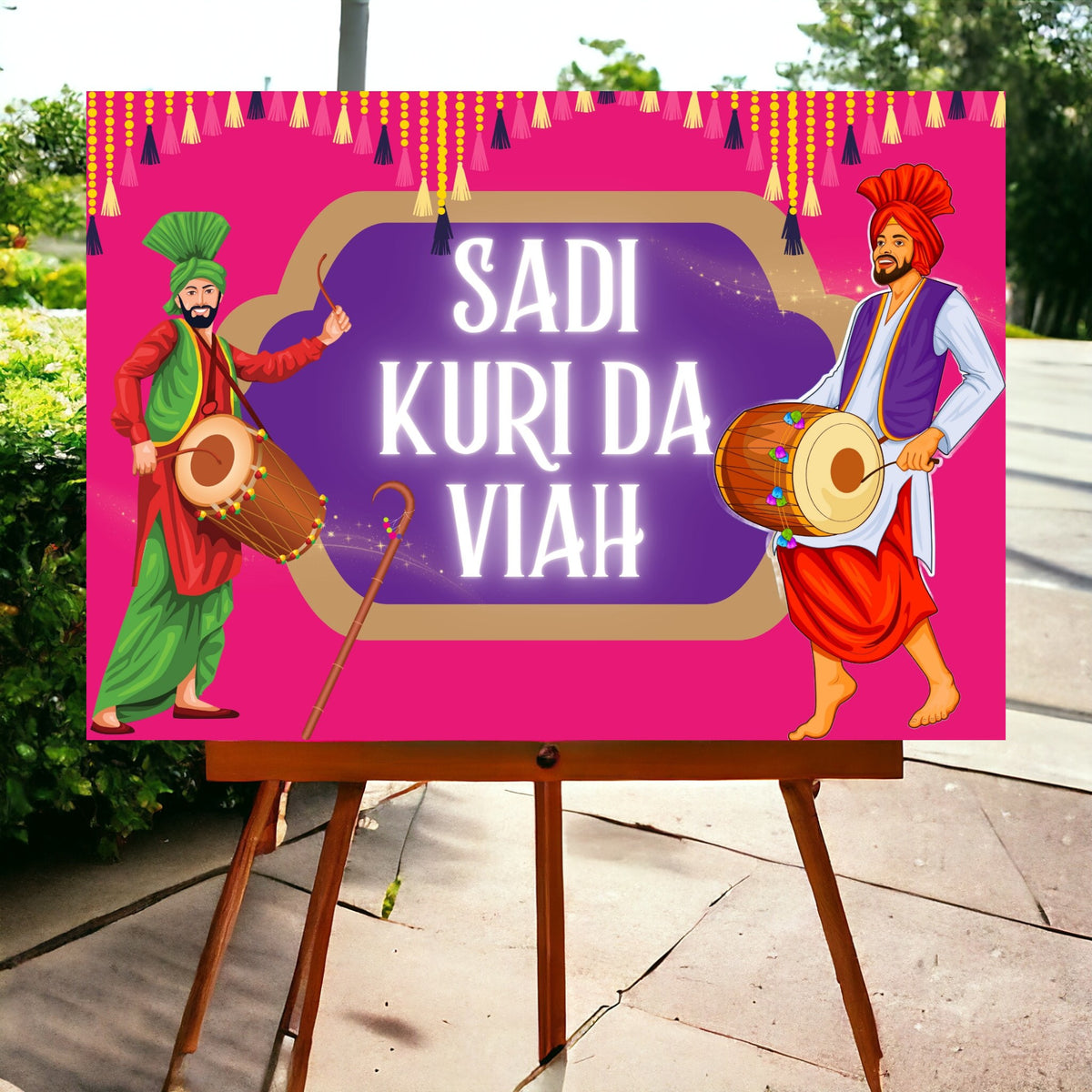 Sadi Kuri Da Viyah, Punjabi Wedding Welcome Sign, Printed