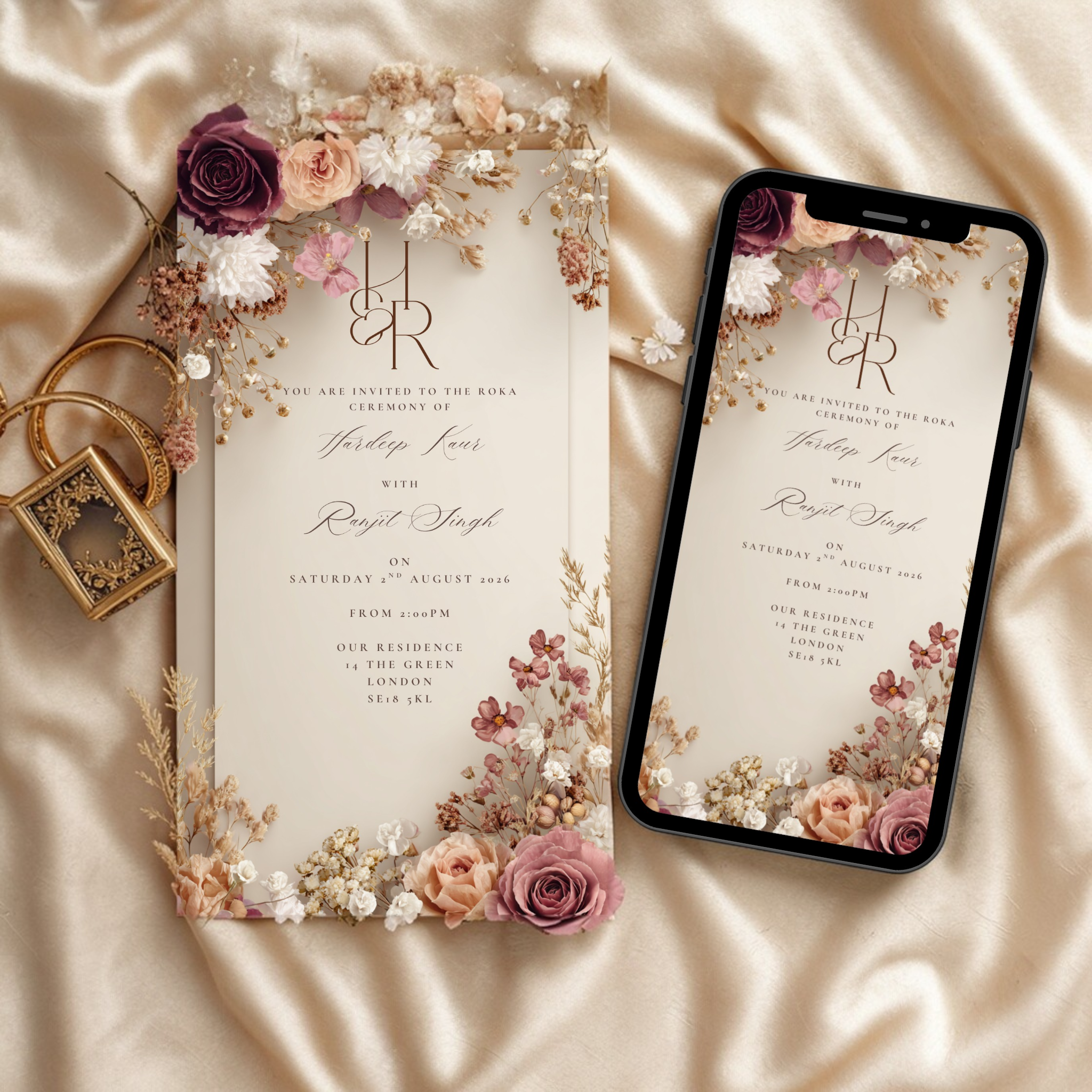 Floral Roka Invitation DIgital Template