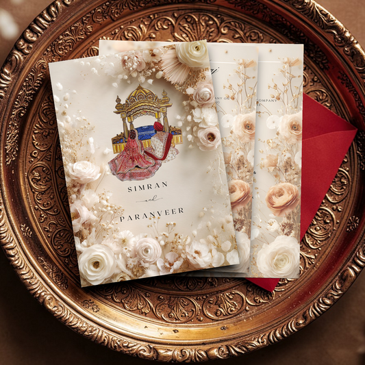 Elegant Sikh Wedding Invitation Bundle | Editable Canva Template Set