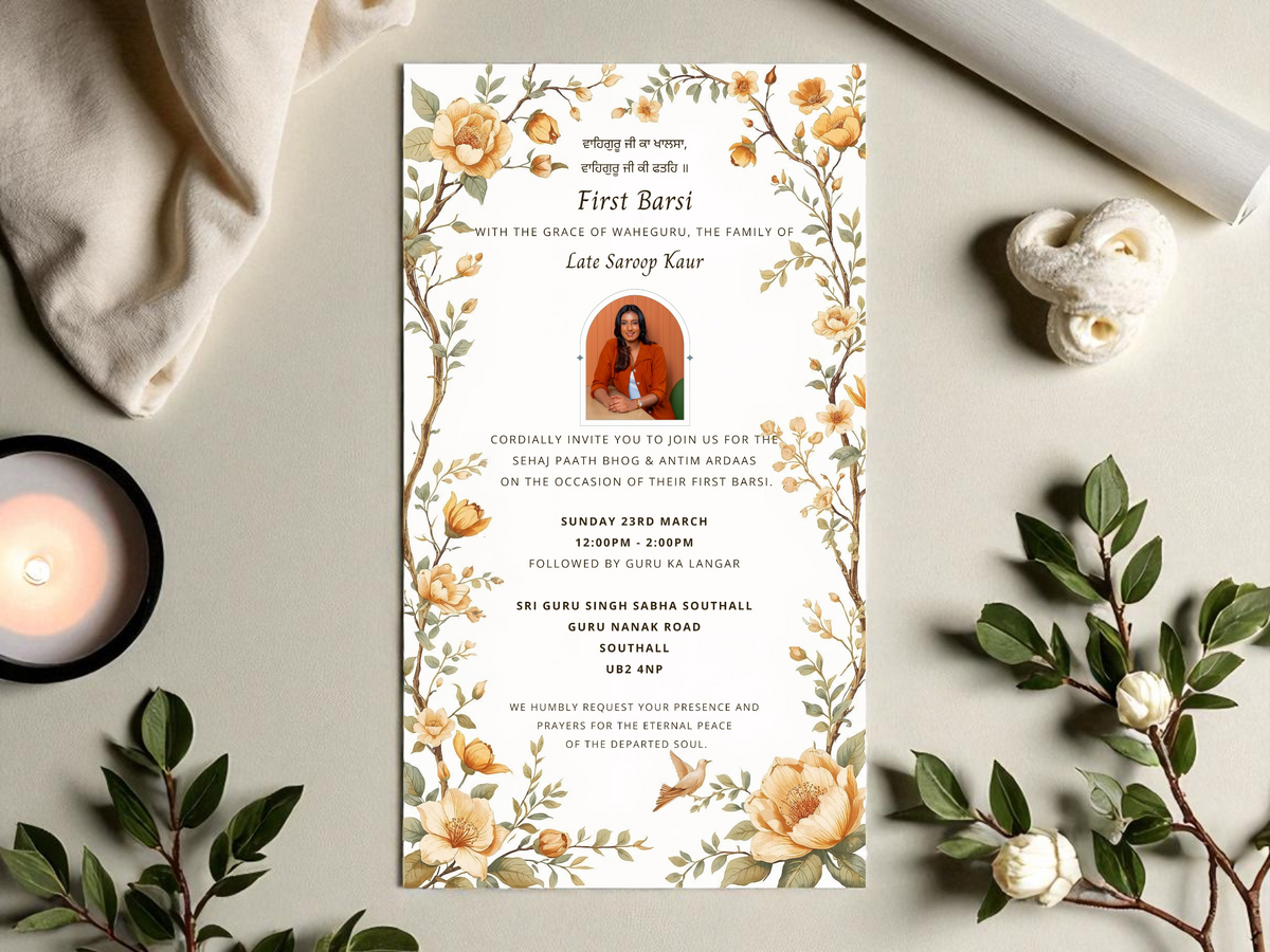 First Barsi Paath Digital Invitation - In Memory of Loved One