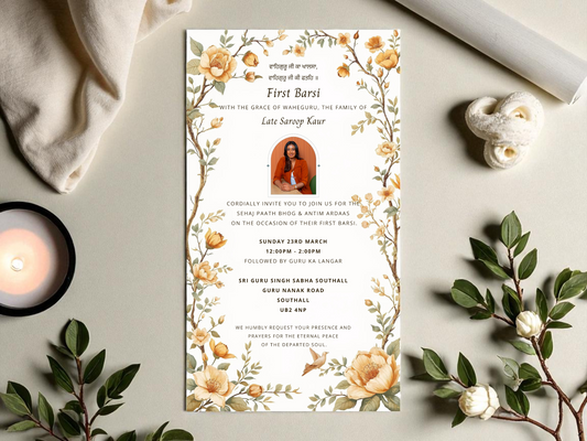 First Barsi Paath Digital Invitation - In Memory of Loved One