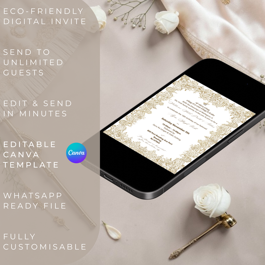 Sukhmani Sahib Paath invitation Modern Whatsapp Digital 