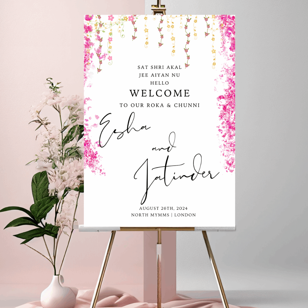 Indian Wedding Welcome Sign | Personalised |  Digital