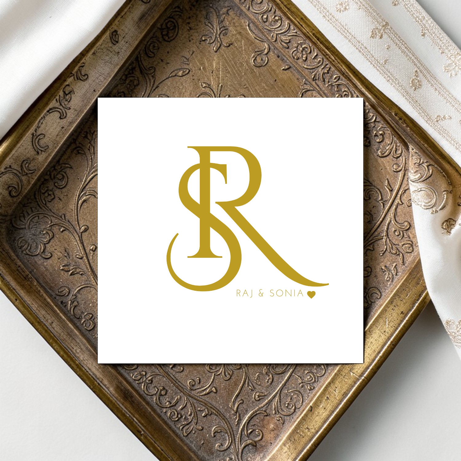 Indian Wedding Initial Logo Monogram
