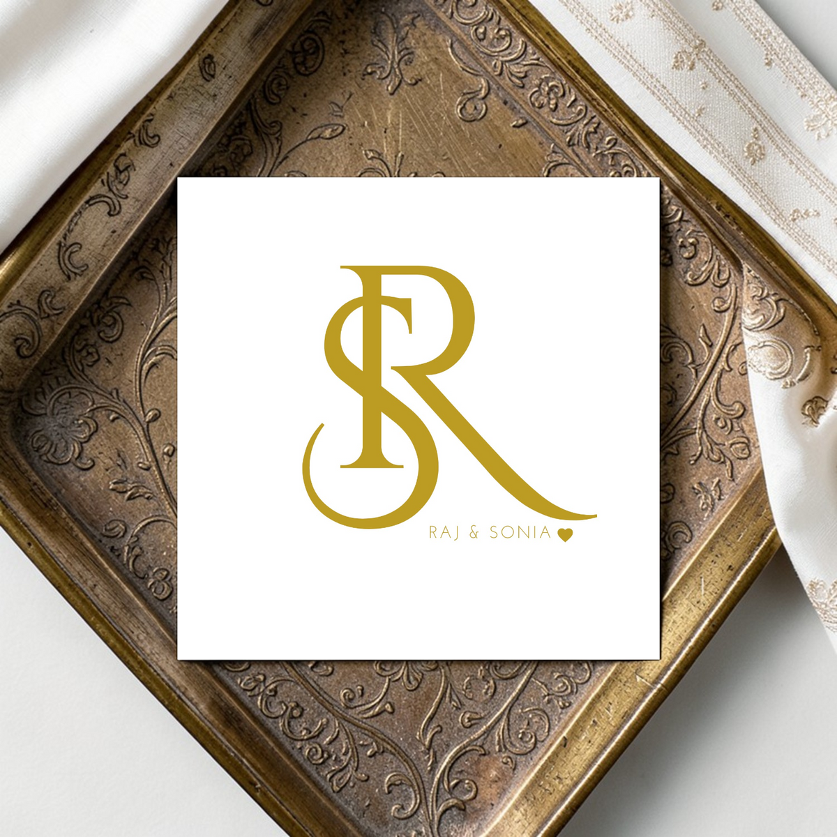 Indian Wedding Initial Logo Monogram