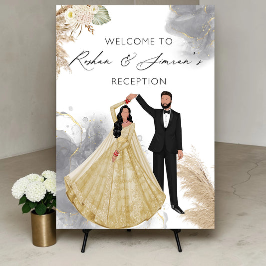 Indian Wedding Reception welcome sign