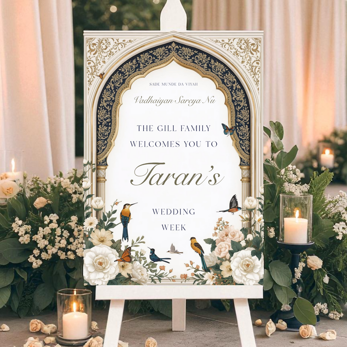 Royal Arch Indian Wedding Week Sign | Digital