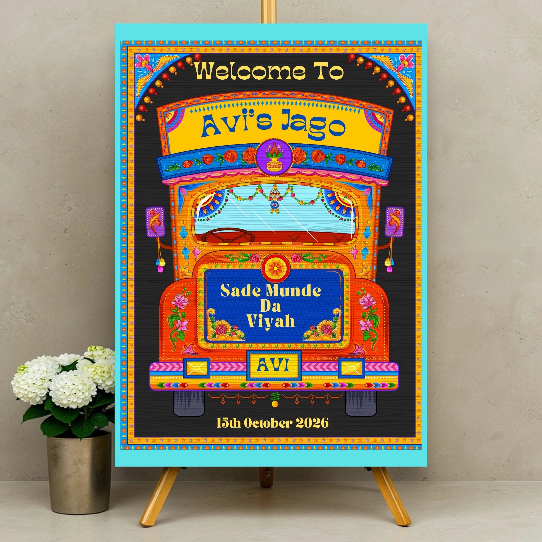 Jaggo Welcome Sign Retro Truck Desi Pnjabi