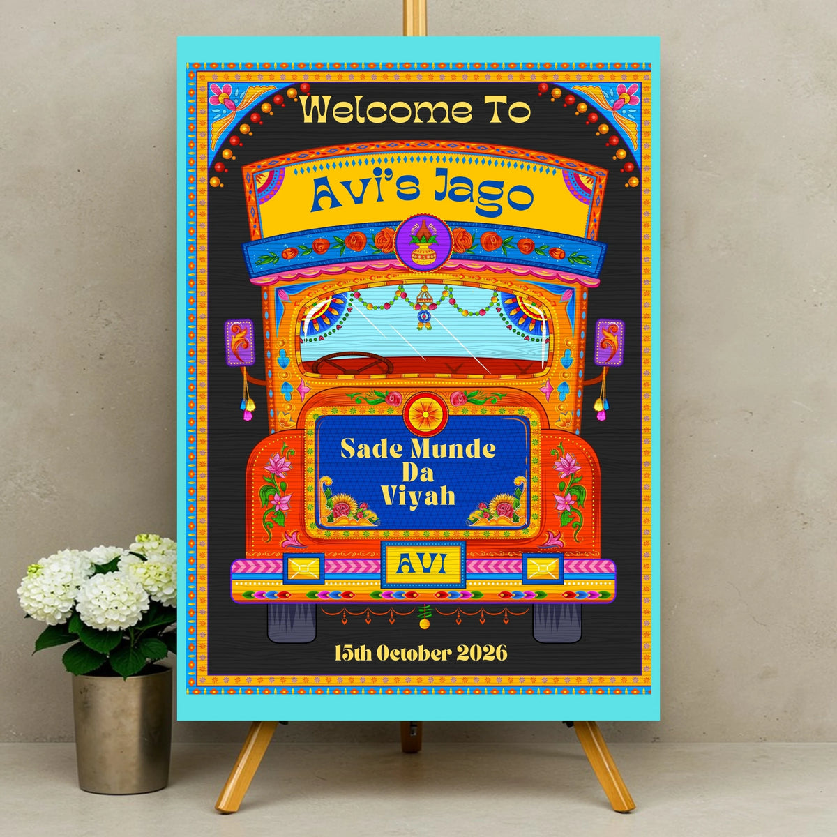 Jaggo Welcome Sign Retro Truck Desi Pnjabi