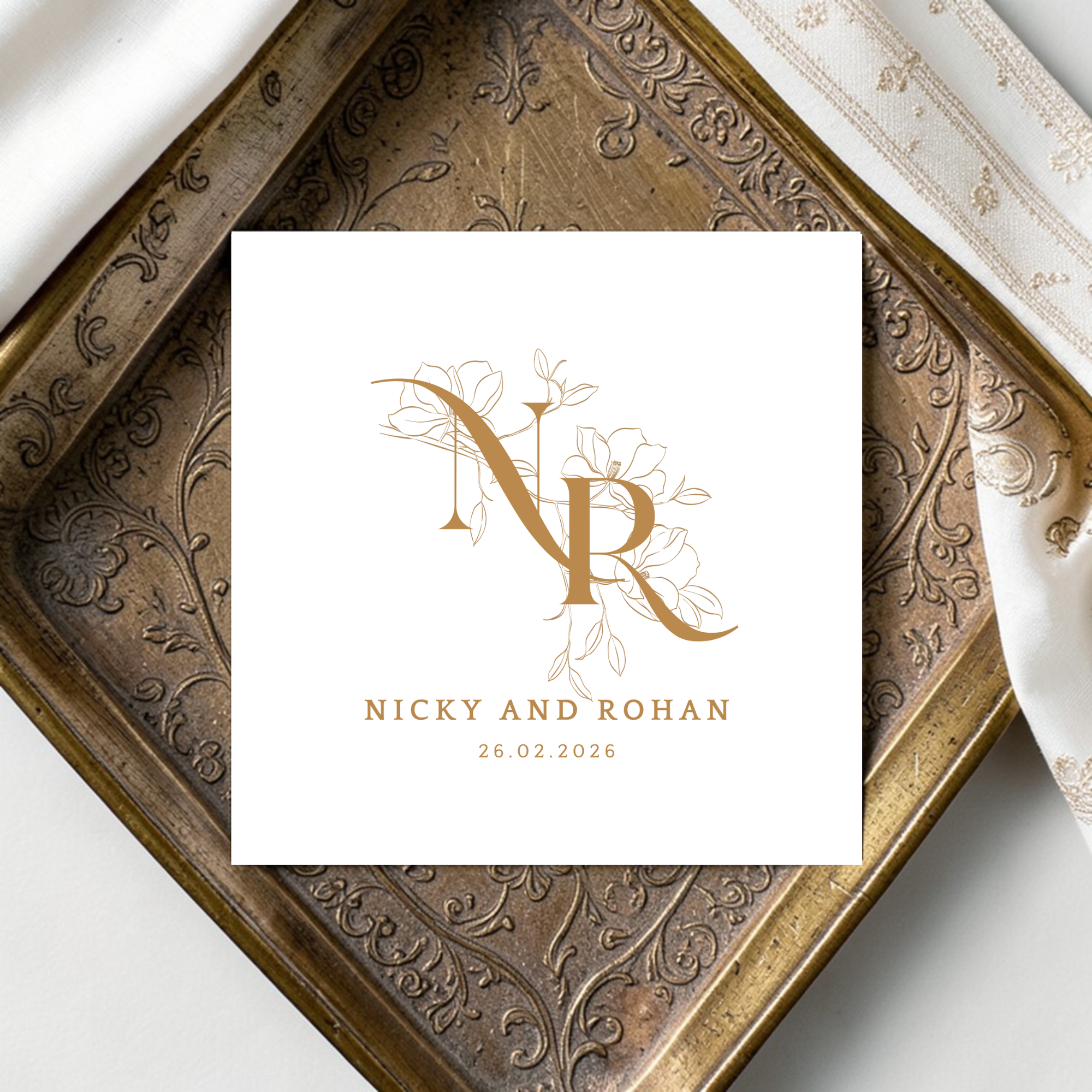 Luxury Indian Wedding Logo Floral
