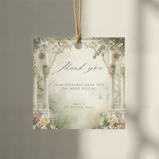 Elegant Arch Garden Theme Mithai Box Sticker, Digital, Print Your Own