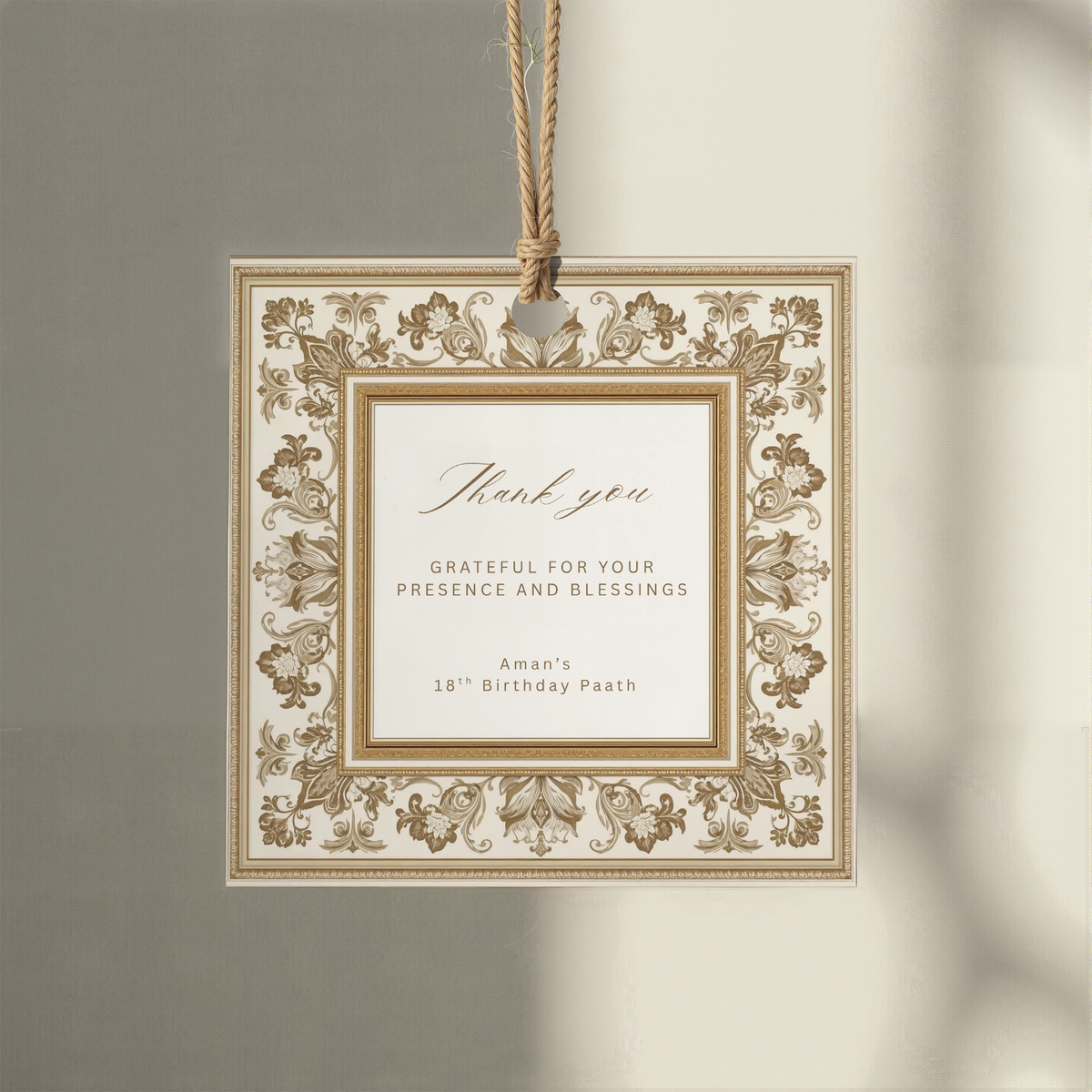 Elegant Gold Mithai Box Sticker, Digital, Print Your Own