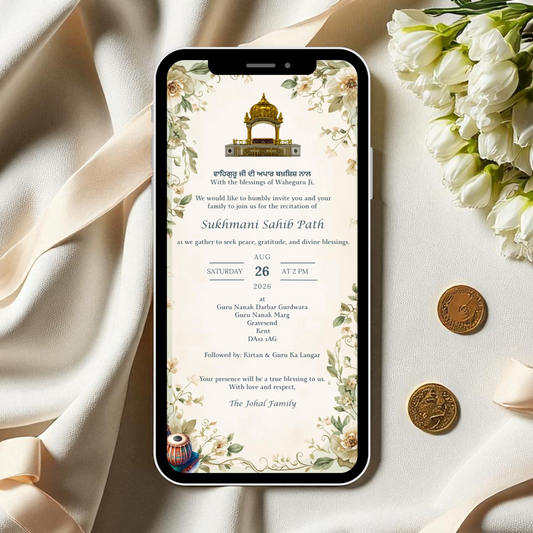Divine Melodies: Digital Sukhmani Sahib Invitation