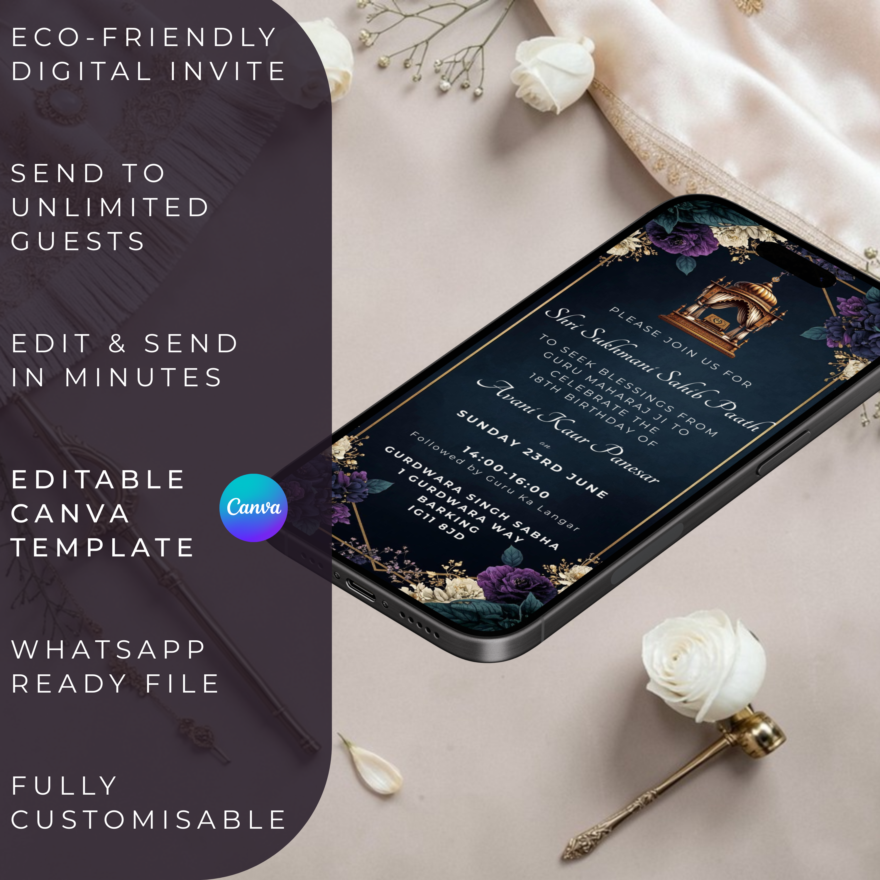 Punjabi Sikh event invitation template