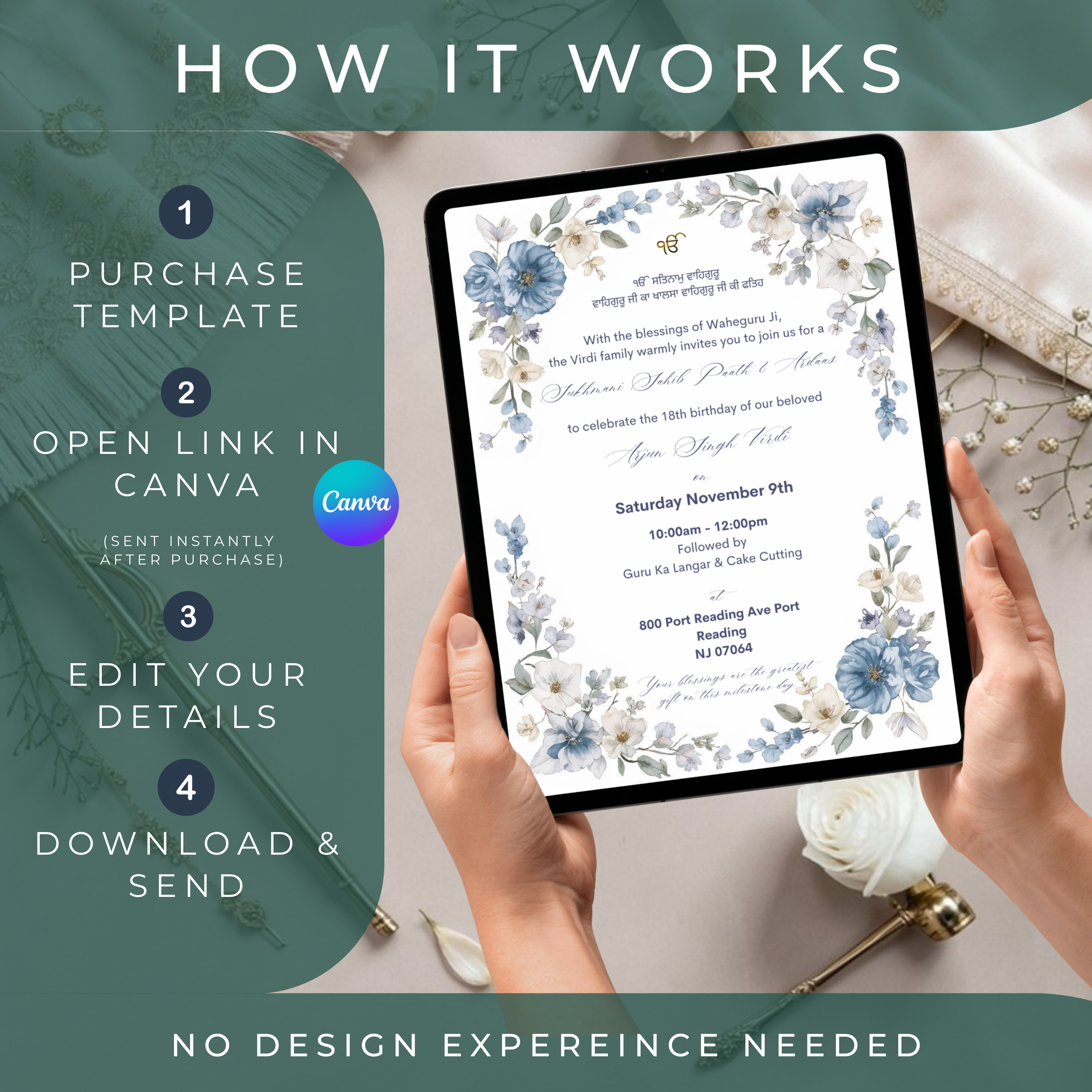 Punjabi Sukhmani Sahib invite template