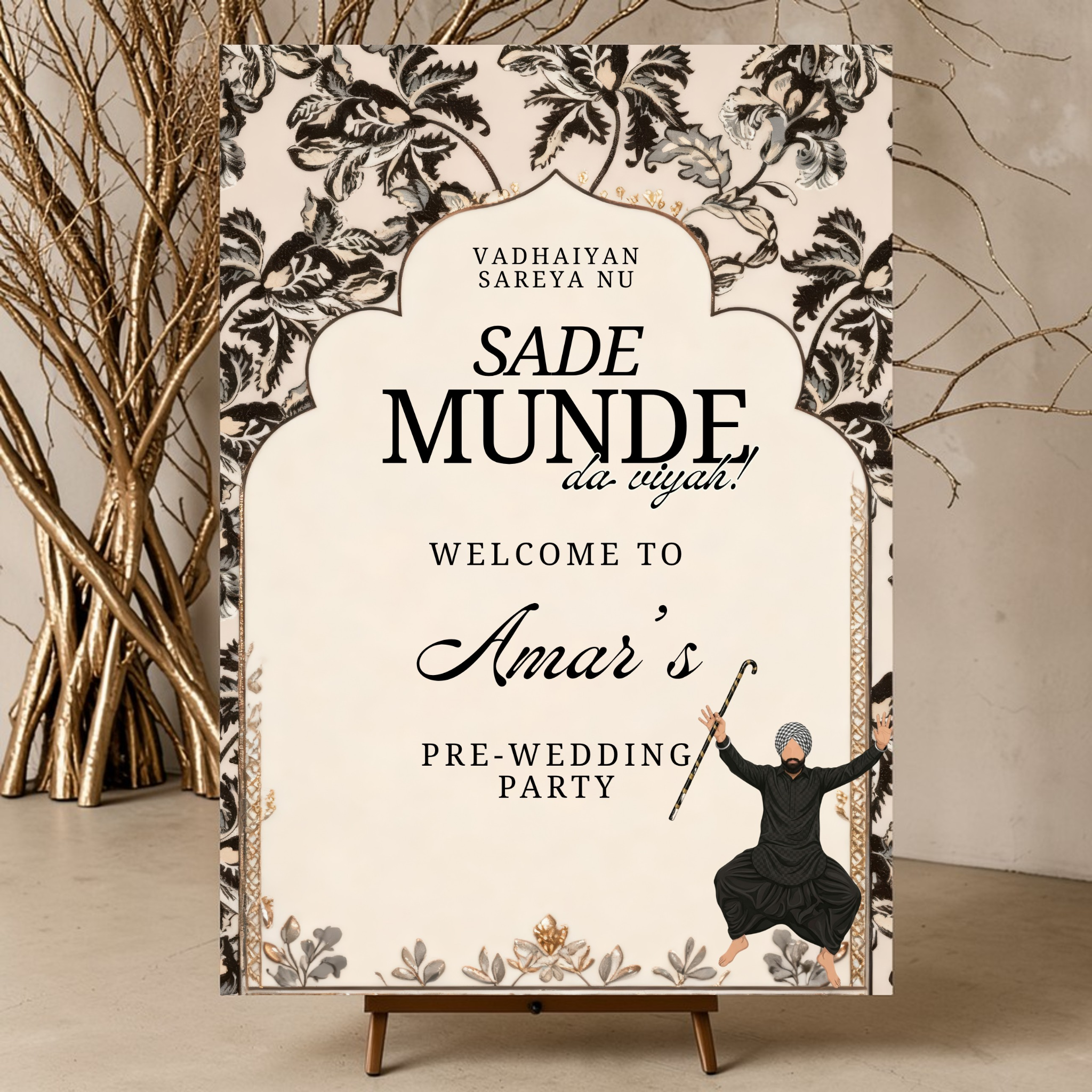 Sade Munde Da Viyah Prewedding Welcome Sign