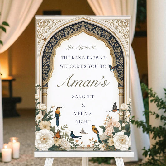 Royal Arch Indian Wedding Week Sign | Digital
