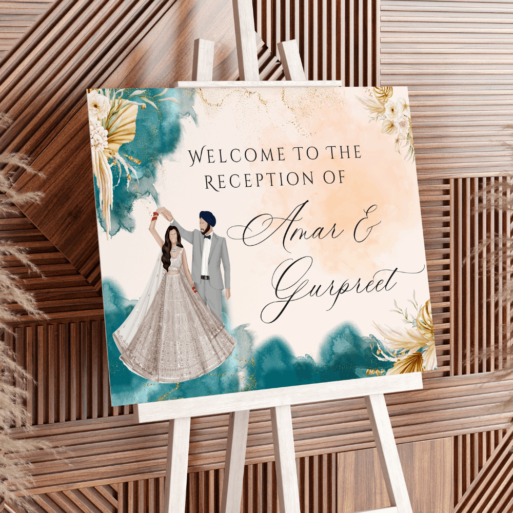 Sikh Wedding Welcome Sign: A Celebration of Love and Unity | Digital