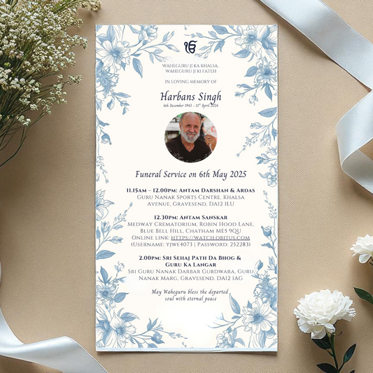 Peaceful Path Funeal Program - Sikh Digital Funeral Invitation