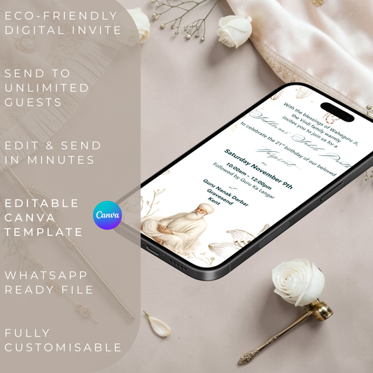 Sikh ceremony invitation digital download