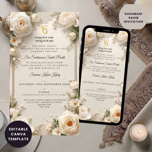 Sukhmani Sahib Floral Beautiful Elegant