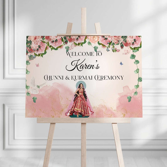 Graceful Drapes: Chunni Welcome Sign