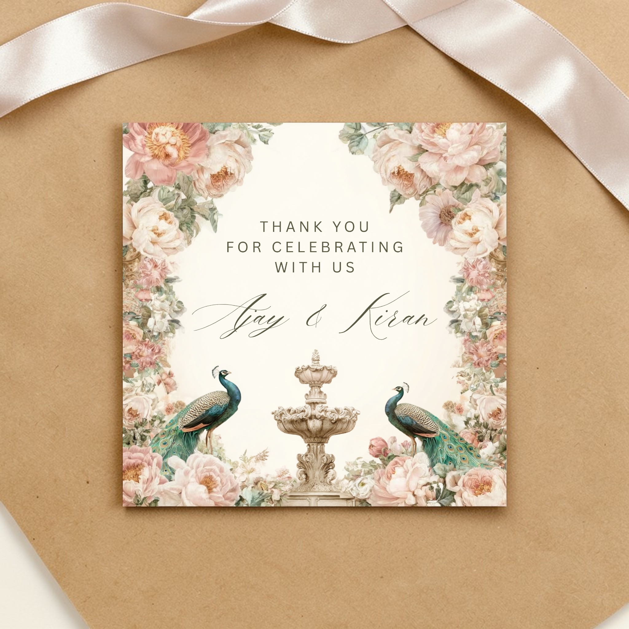 Roka favour tag size guide showing 6x6cm 7x7cm and 10x10cm square options — resize to any size in Canva mithai box sticker template