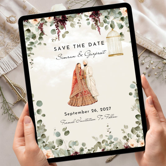 save the date sikh wedding whatsapp