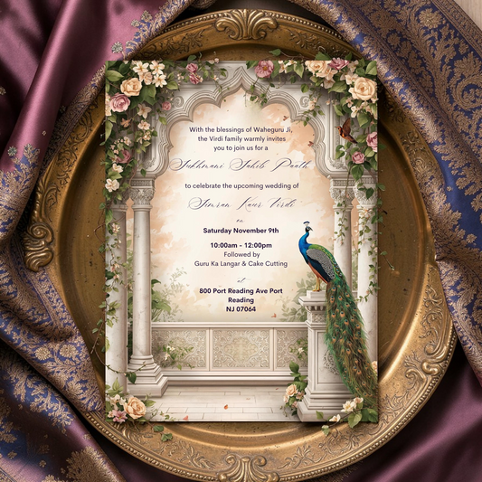 sikh wedding paath invitation